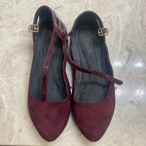 Chic Burgundy Flats with Buckle by [Brand]